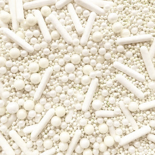 White Bubble & Bounce Sprinkle Medley | White Party Supplies
