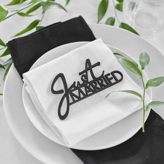 Ginger Ray | Black Wooden Just Married Table Sign | Wedding Supplies NZ