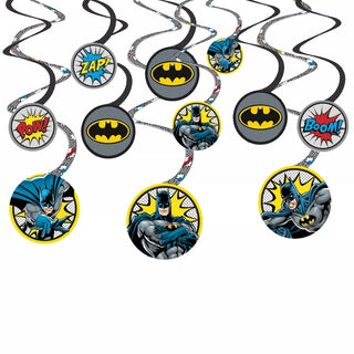 Batman Hanging Swirl Decorations | Batman Party Supplies