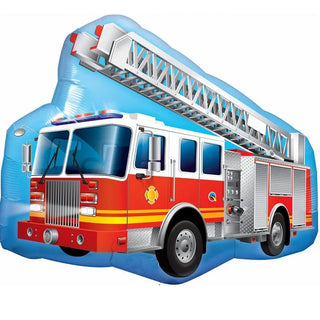 Red Fire Truck SuperShape Foil Balloon | Emergency Party Theme & Supplies | Qualatex
