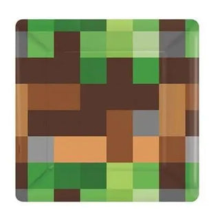 Amscan | Minecraft TNT Plates - Lunch | Minecraft Party Theme & Supplies