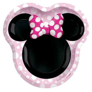 Minnie Mouse Pink/White/Black Head Shaped Dinner Plates
