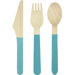 Blue Wooden Cutlery | Blue Party Supplies