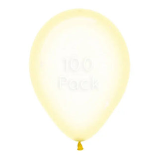 Sempertex | Crystal Pastel Yellow Balloons 100 Pack | Yellow Party Supplies NZ