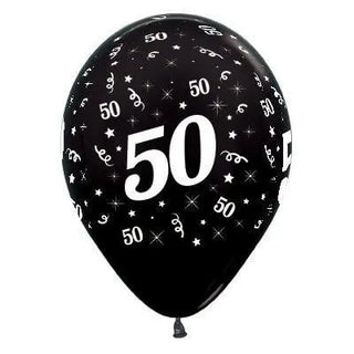 Sempertex | 6 Pack Age 50 Balloons - Metallic Black