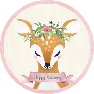 Deer Little One Edible Birthday Cake Image | Woodland Party Supplies