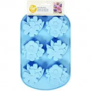 Wilton | 6 cavity flower silicone mould | floral party supplies NZ