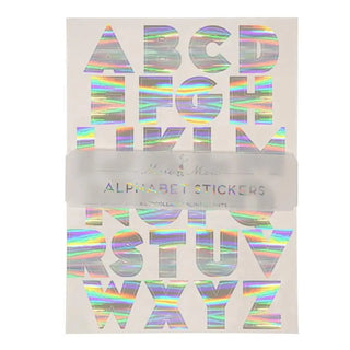 Meri Meri | Holographic Stickers | Silver Letter Stickers