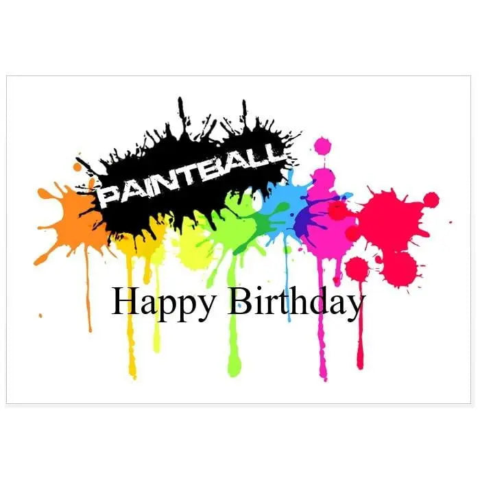 Paintball Edible Cake Image A4 Size Build a Birthday NZ