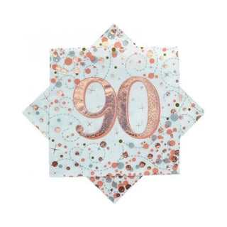 Rose Gold 90th Napkins | 90th Birthday Party Supplies