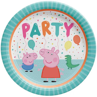 Peppa Pig Confetti Party Plates - Dinner 8 Pkt