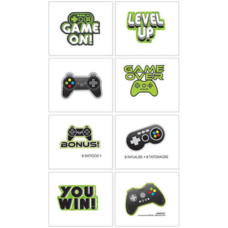 Level Up Gaming Tattoos | Gaming Party Supplies