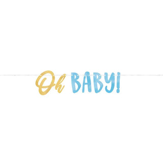 Oh Baby Boy Banner | Boy Baby Shower Supplies