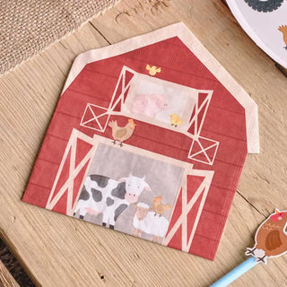Ginger Ray | Barn Shaped Farm Party Napkins | Farm Party Supplies NZ