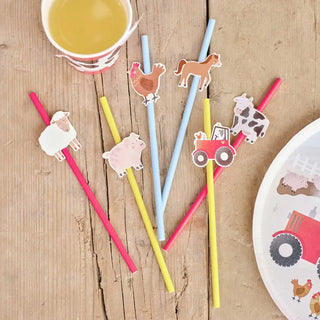 Ginger Ray | Farm Animals Party Paper Straws | Farm Party Supplies NZ