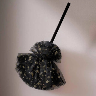 Ginger Ray | Black & Gold Star Halloween Witches Broom | Halloween Costumes NZ
