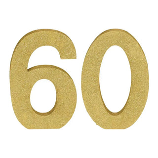 Gold Glitter Number 60 Centrepiece | 60th Birthday Party Supplies NZ