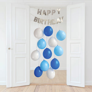 Balloons Decor Kit | Blue Balloon Decor | Doorway Decorations | Happy Birthday Banner | Balloon Suprise