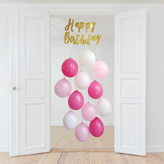 Balloons Decor Kit | Pink Balloon Decor | Doorway Decorations | Happy Birthday Banner | Balloon Suprise