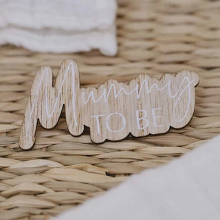 Ginger Ray | Mummy to Be Wooden Badge | Baby Shower Supplies NZ