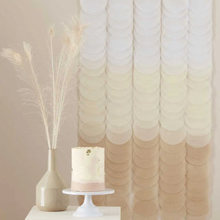 Ginger Ray | Neutral Ombre Tissue Paper Backdrop | Neutral Baby Shower Supplies NZ