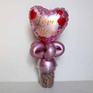 Love You Floral Heart Balloon Candy Cup