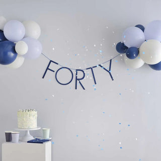 Ginger Ray | Navy 40th Birthday Balloon Bunting | 40th Birthday Party Supplies NZ