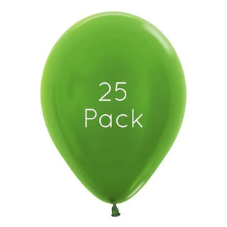 Metallic Lime Green Balloons - 25 Pkt