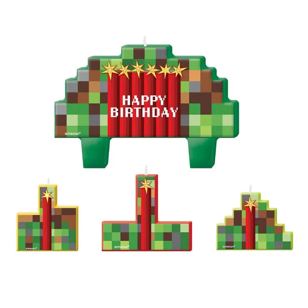 Minecraft TNT Birthday Candle Set - 4 Pkt – Build a Birthday NZ