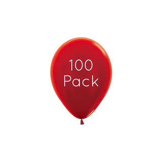 Metallic Red Mini Balloons - 100 Pkt
