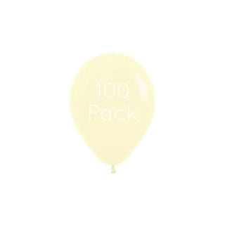 Pastel Matte Yellow Mini Balloons - 100 Pkt