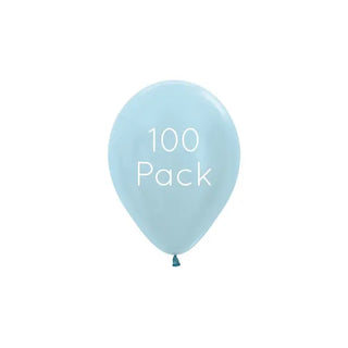 Satin Pearl Blue Mini Balloons - 100 Pkt