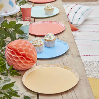 Ginger Ray | Brights Happy Birthday Plates | Bright Party Supplies NZ