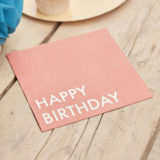Ginger Ray | Brights Happy Birthday Napkins | Bright Party Supplies NZ
