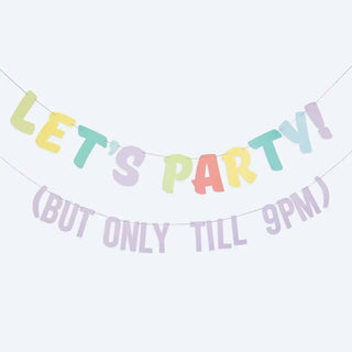 Ginger Ray | Party Until 9pm Bunting | Pastel Party Supplies NZ