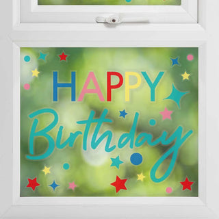 Ginger Ray | Multicoloured Birthday Window Sticker | Rainbow Party Supplies NZ