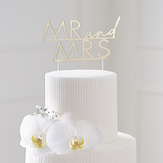 Ginger Ray | Gold Acrylic Mr & Mrs Cake Topper | Wedding Cake Toppers NZ