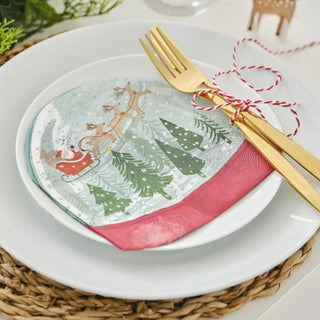 Ginger Ray | Snowglobe Shaped Christmas Napkins | Christmas Tableware NZ