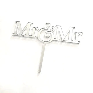  Cake Craft | Silver Mr & Mr Cake Topper | Engagement and Wedding Supplies NZ 