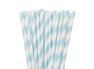 Paper Eskimo Straws | Paper Eskimo Party Supplies | Paper Straws | Blue Party Supplies | Powder Blue Straws