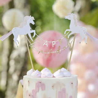Ginger Ray | Princess Unicorn Happy Birthday Cake Topper | Princess Party Supplies NZ