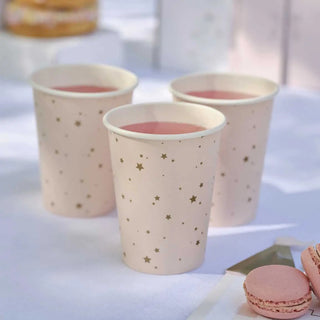 Ginger Ray | Pink & Gold Star Party Cups | Princess Party Supplies NZ