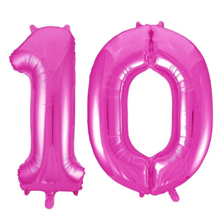 Meteor | giant hot pink 10 balloon | 10th party supplies