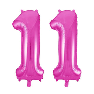 Meteor | giant number hot pink 11 balloon | 11th party supplies