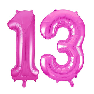 Meteor | giant number 13 bright pink balloons | 13th birthday party supplies