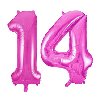 Meteor | giant number 14th hot pink balloon | 14th birthday party supplies