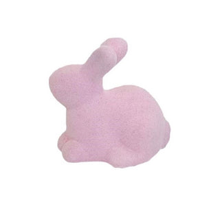 Pink Flocked Ceramic Easter Bunny Rabbit | Easter Decorations NZ