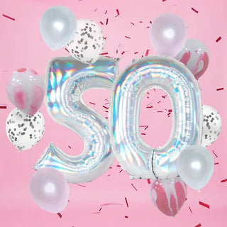 Pop Balloons | Pink 50th Birthday Balloon Pack | 50th Birthday Party Supplies