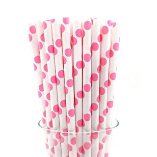 Hot Pink Spot Straws | Pink Party Supplies
