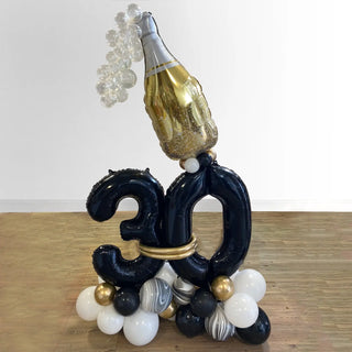 Black & Gold Number Balloon Sculpture